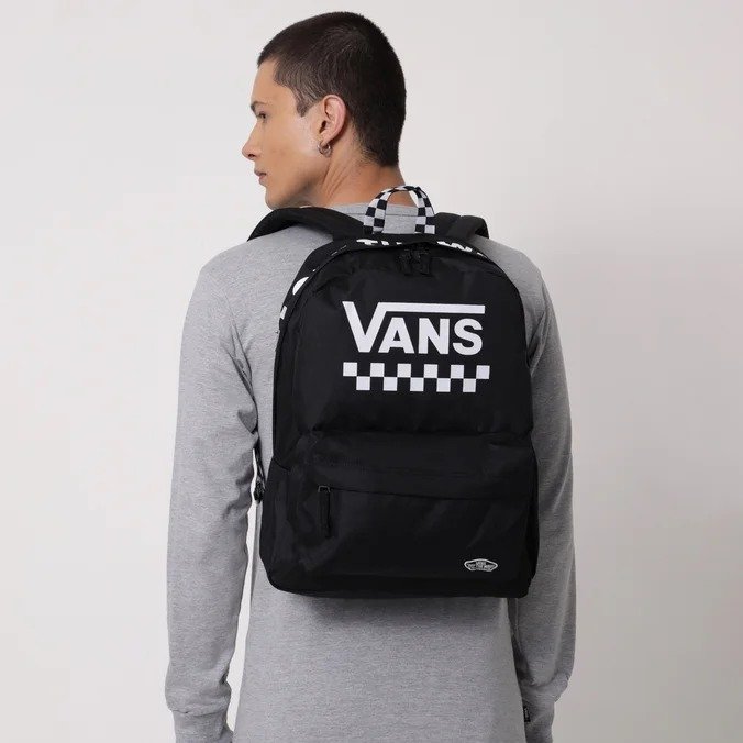 Grilu Surf Skate Shop Mochila Vans Street Sport Realm Black White Checkerboard